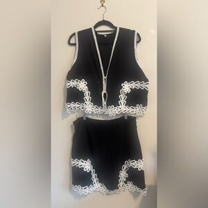 SHEIN Black and White Skirt Set